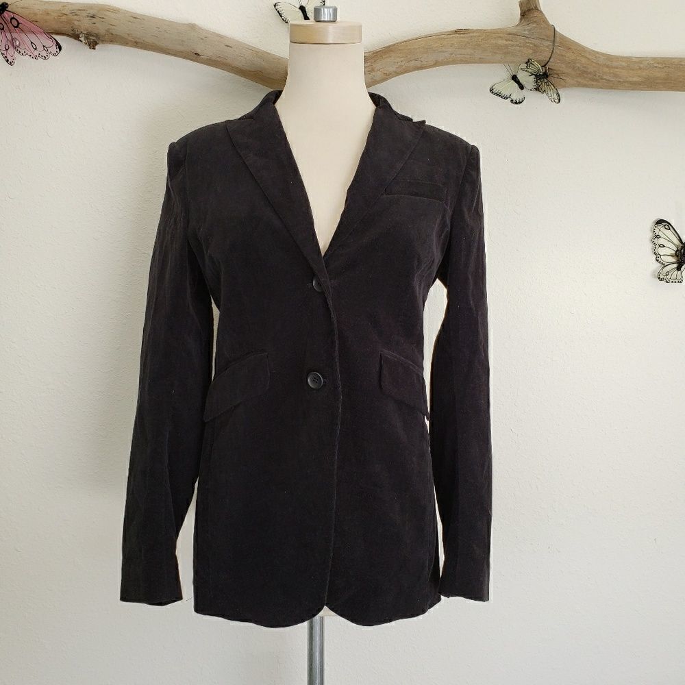 Theory black corduroy super cinched blazer 8